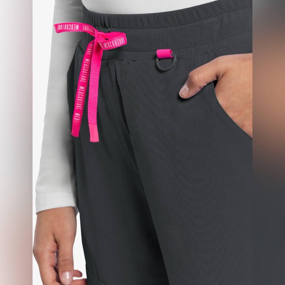 Med Couture Amp Tapered Leg Scrub Pant(MC101) NIP Black Small Reg - Picture 5 of 9